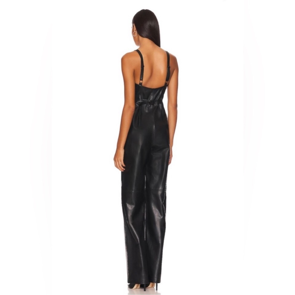 NWT LITA by Ciara Leather Bustier Jumpsuit in Black - Picture 3 of 7